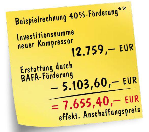 Beispielrechnung mit 40% Förderung